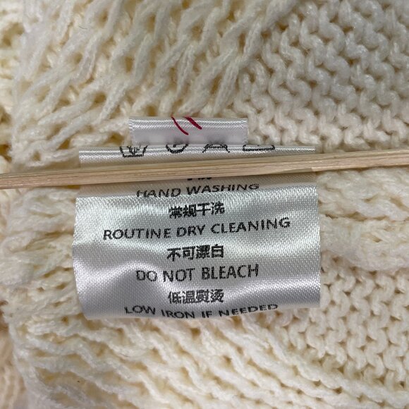 KNIT MIX Crochet Knit Mini Bodycon Short Sleeve Dress, Cream - L - Picture 9 of 9